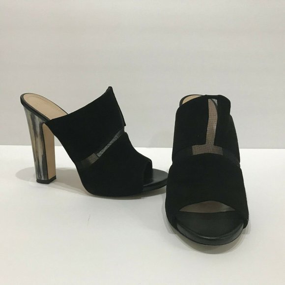 Maiyet JILL Suede Sandals Horn Heel Black … - Picture 1 of 8